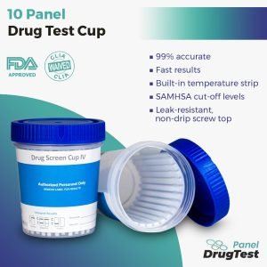 10 Panel Drug Test Cup - FDA & CLIA