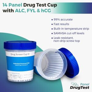 14 Panel Drug Test Cup - Fentanyl (FYL) , Alcohol (ALC) and Pregnancy (HcG)