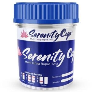 Drug testing cup with instructions. 5 Panel drug test cup