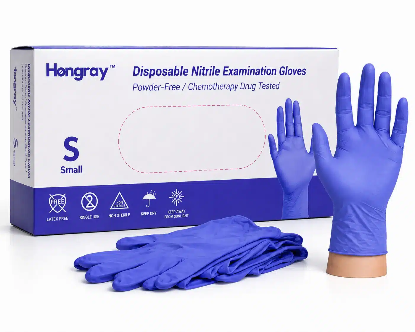 Lab-Gloves-HONGRAY-Nitrile-Examination-Gloves-C_Medical-Supplies_2727_7.webp Lab-Gloves - HONGRAY Nitrile Examination Gloves (Chemotherapy Drug Tested) - Image 1