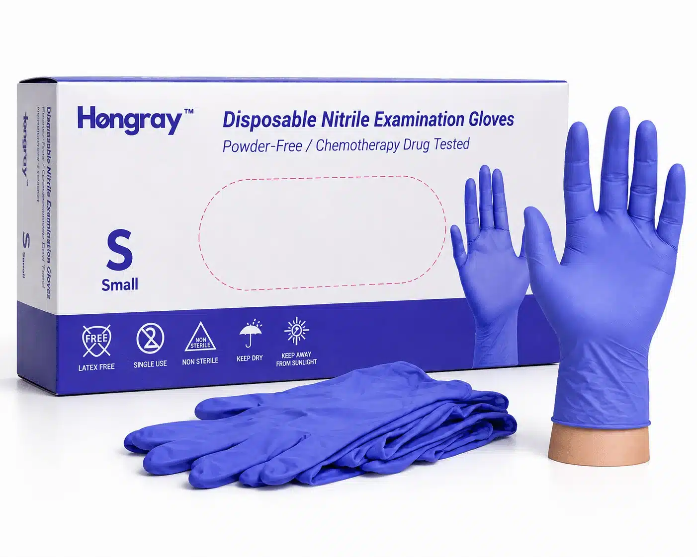hongray HONGRAY Nitrile Examination Gloves - Image 1